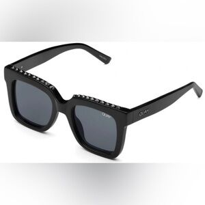 Quay Australia Black Studded Square Sunglasses
